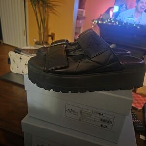 Prada Women's Black Platform Sandals
